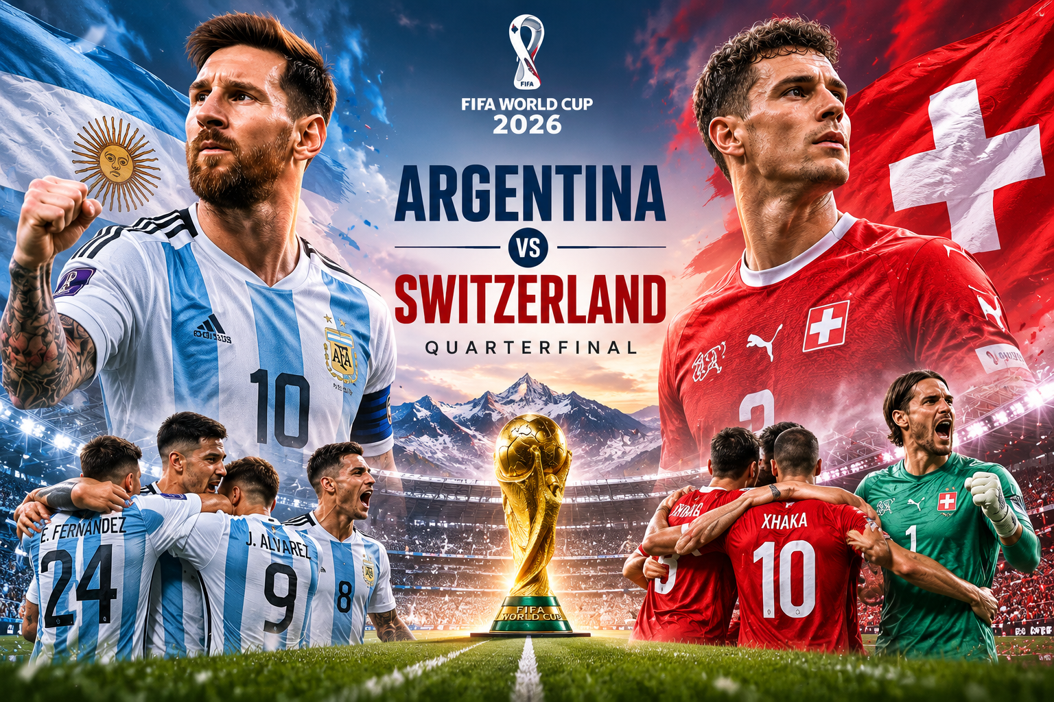 Argentina vs Switzerland Preview – Lionel Messi leads Argentina before the FIFA World Cup 2026 quarterfinal.