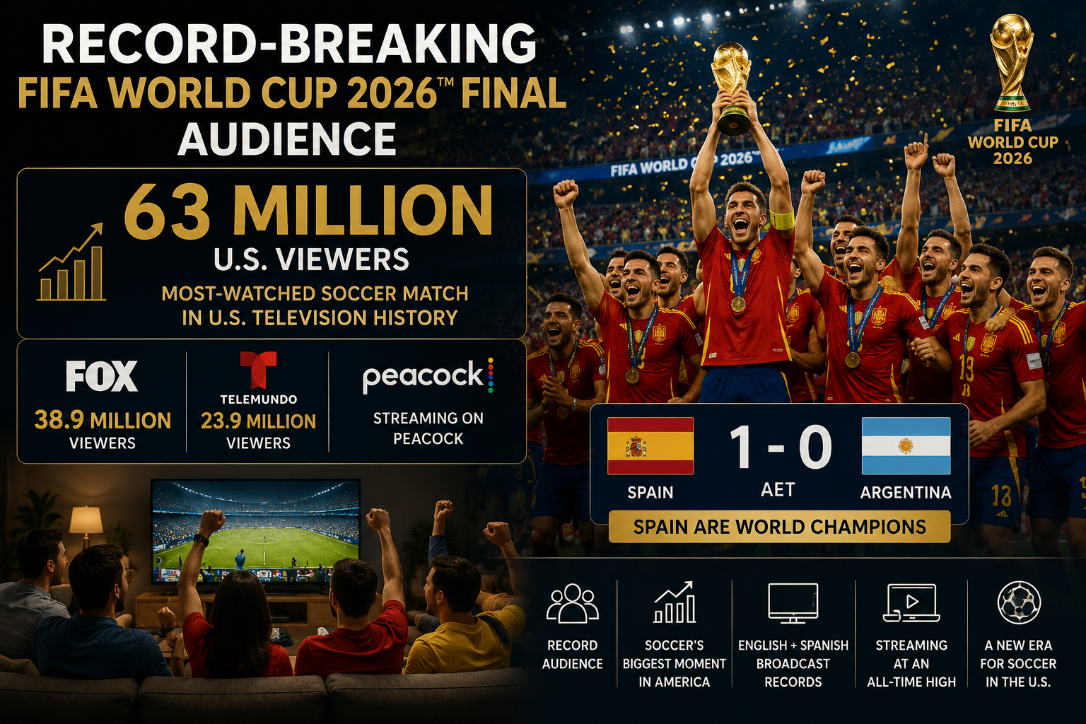 World Cup 2026 Final Audience as Spain celebrates lifting the trophy