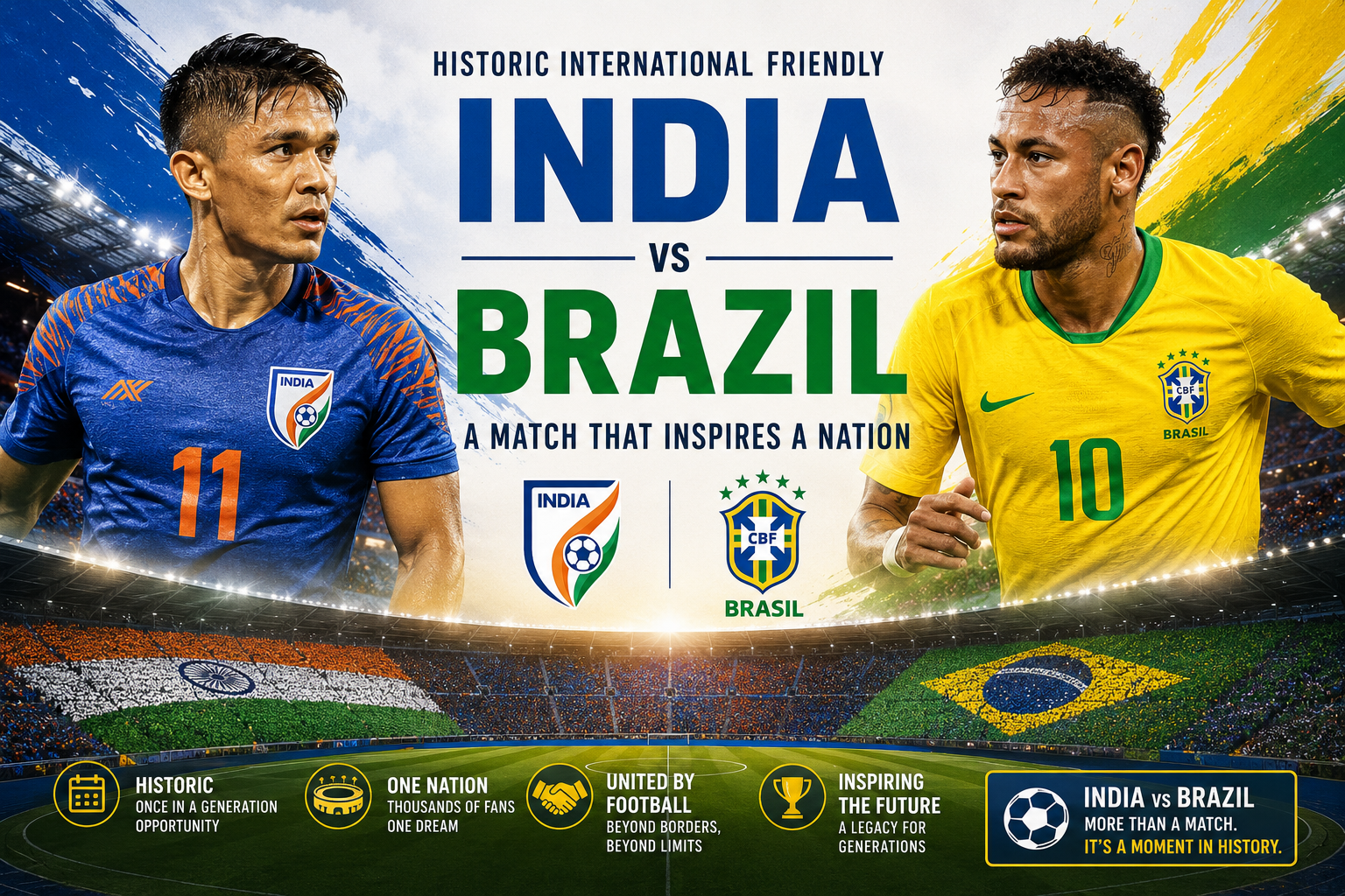 India national team preparing for the India vs Brazil Friendly
