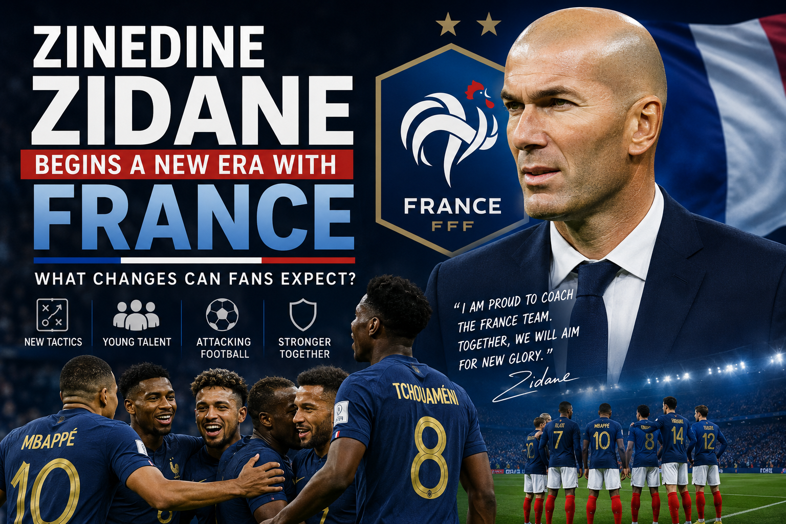 Zinedine Zidane France head coach during his first training session