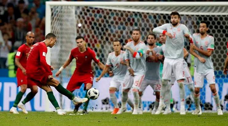Ronaldo's final World Cup match for Portugal against Spain