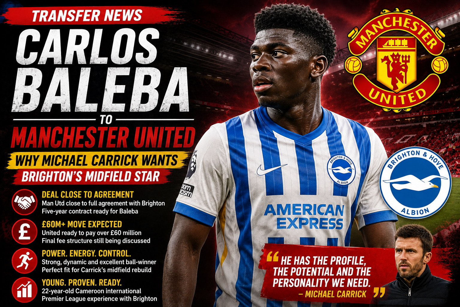 Carlos Baleba to Manchester United transfer