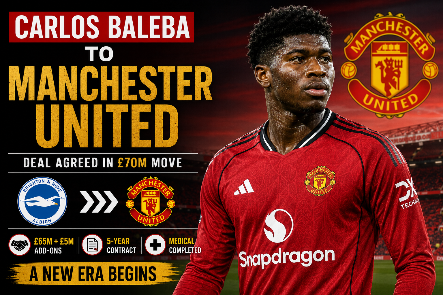 Carlos Baleba to Manchester United transfer