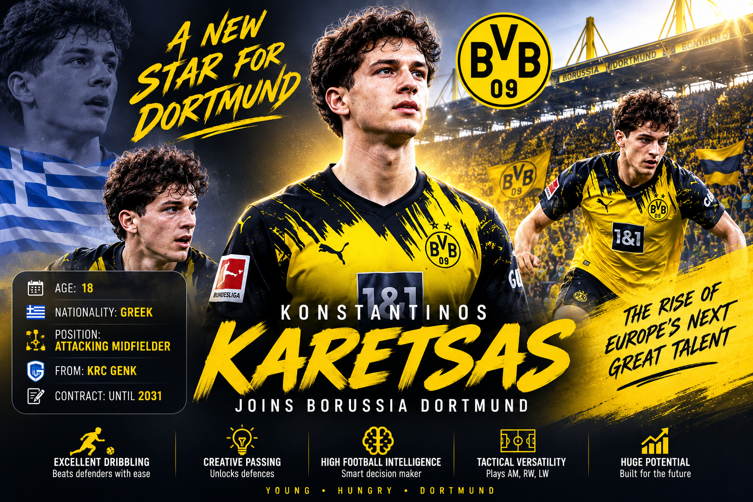 Konstantinos Karetsas Borussia Dortmund signing announcement
