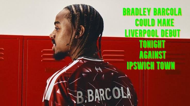 Bradley Barcola Liverpool debut against Ipswich Town
