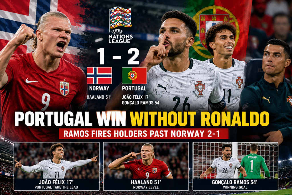 Portugal vs Norway match celebration