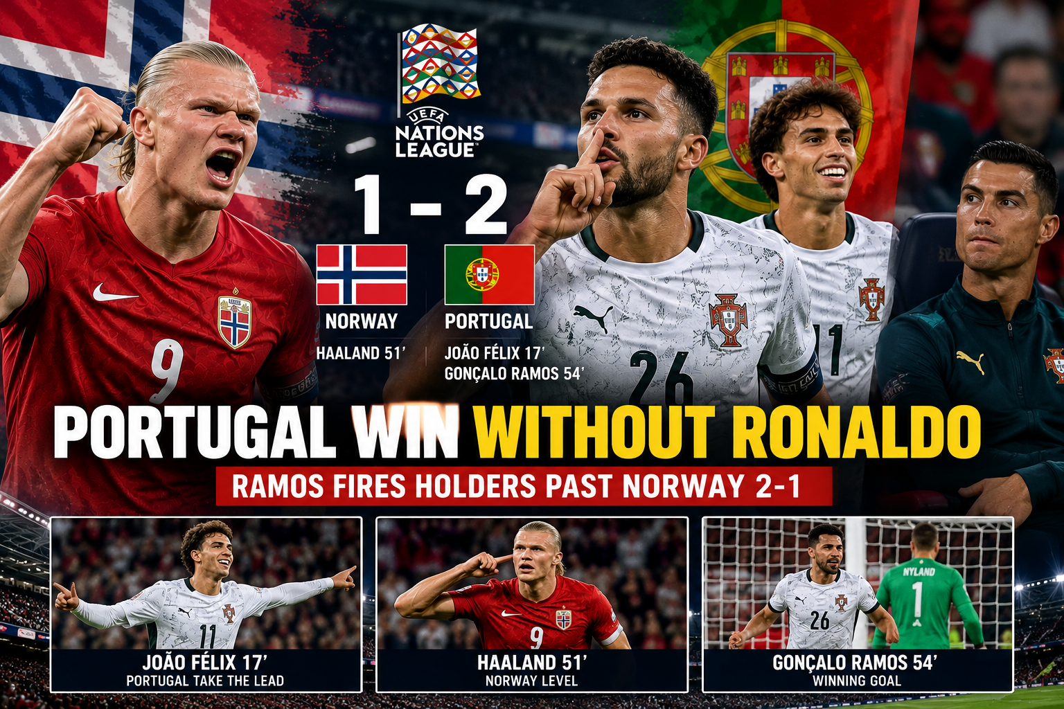 Portugal vs Norway match celebration
