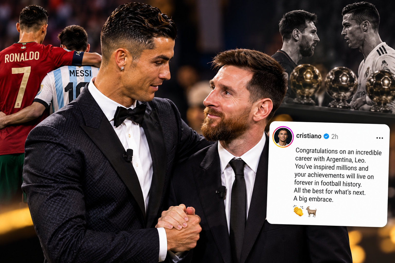Cristiano Ronaldo tribute to Messi after Argentina retirement