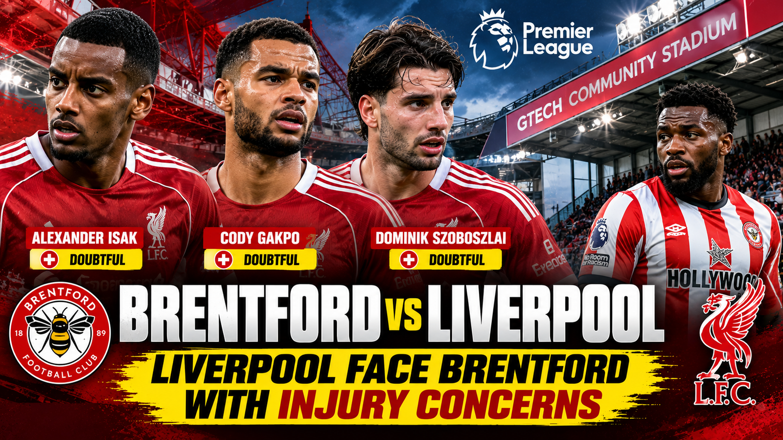 Brentford vs Liverpool Premier League match preview with Liverpool players.