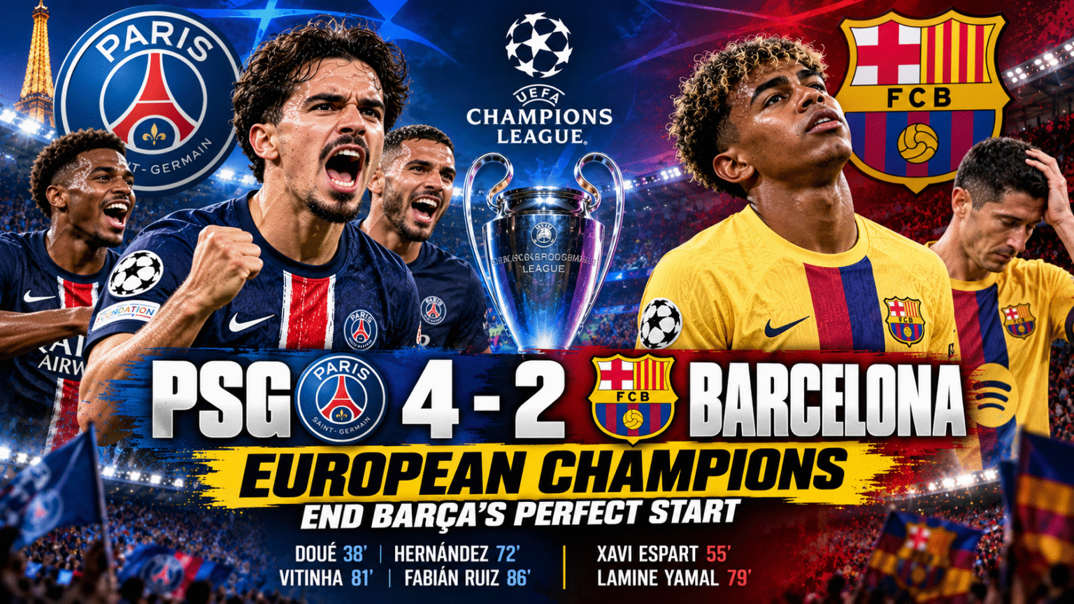 PSG vs Barcelona: 4–2 Champions League Thriller